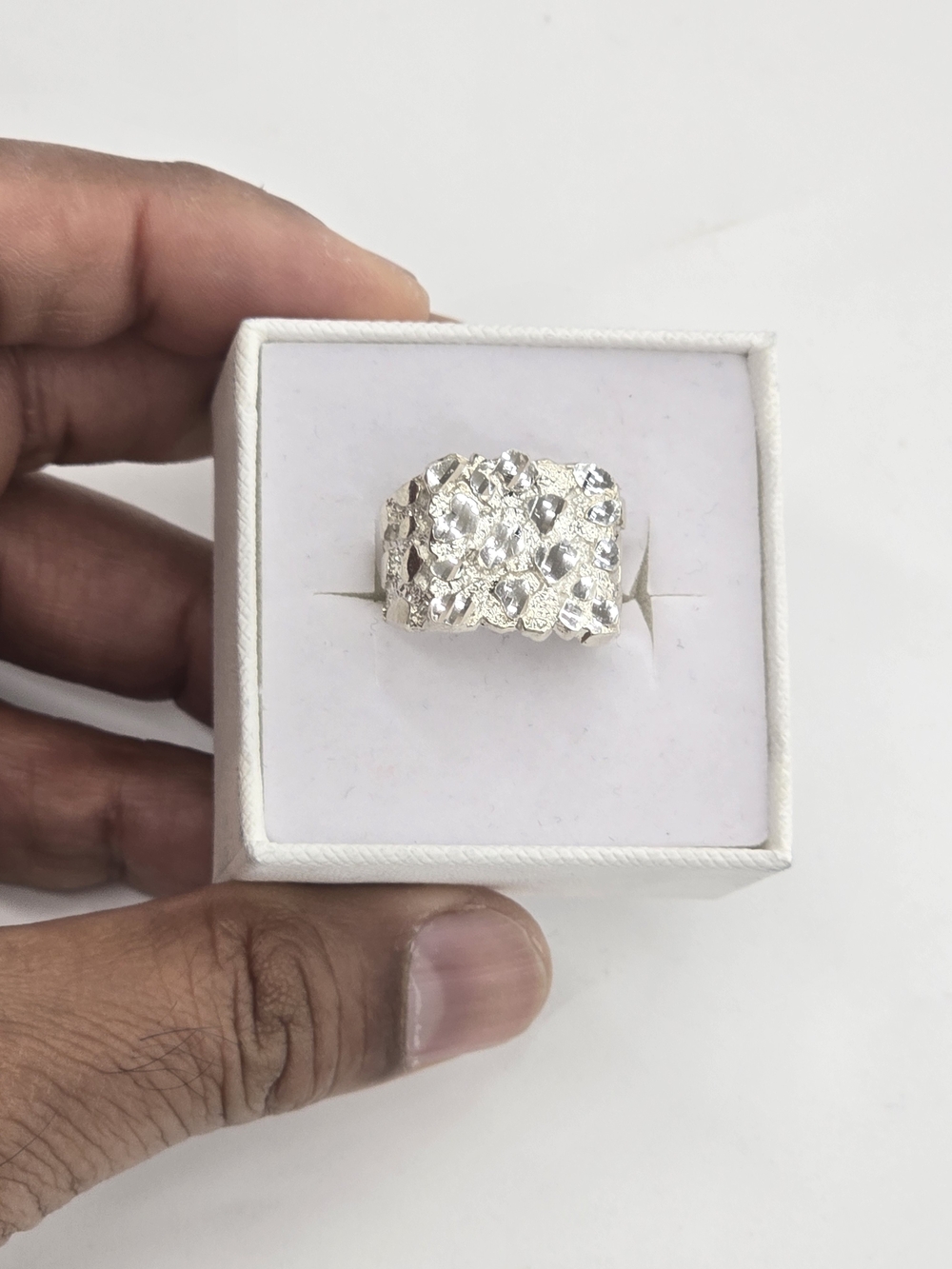 925 Sterling Silver Nugget Ring For Men